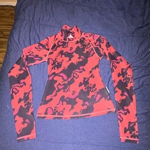 Adidas Aeroready maroon mixed camouflage turtleneck shirt size XS